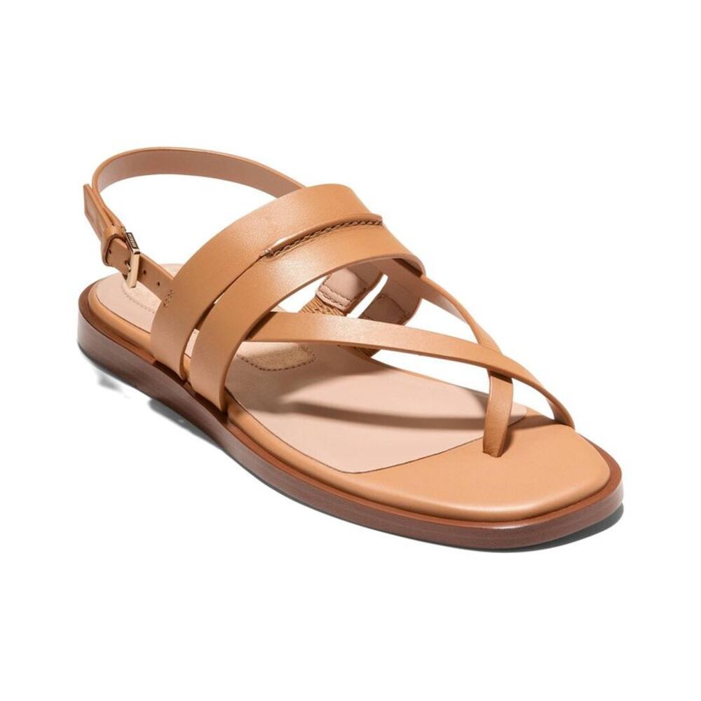 Cole Haan Go-To Estella Flat Leather Thong Sandal, Beige